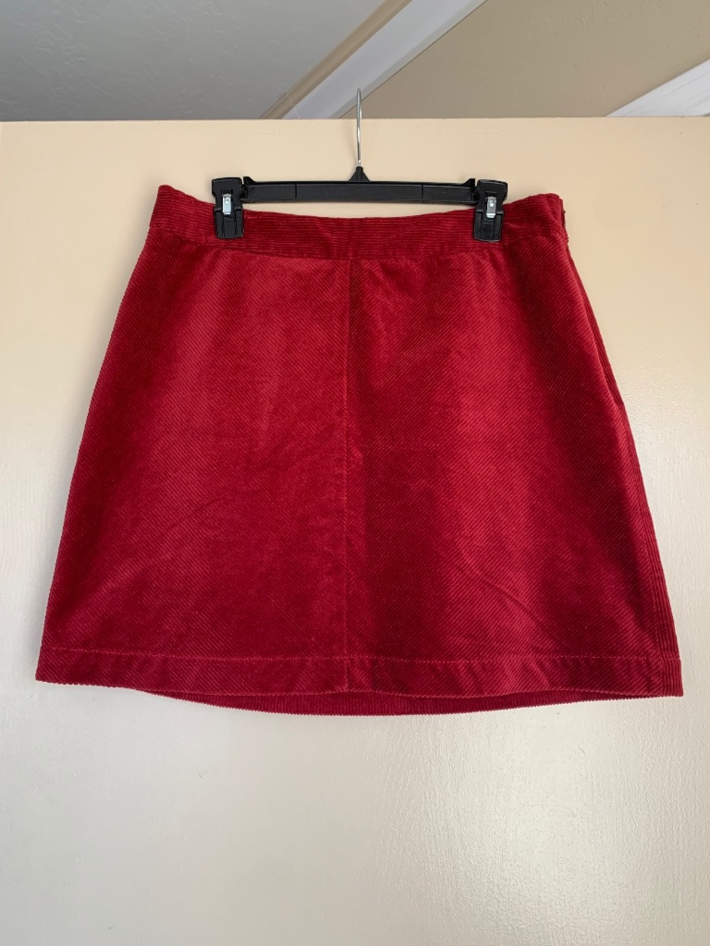 Loft Red Corduroy Mini Skirt Sz.10 City Academia Preppy School Girl Classic